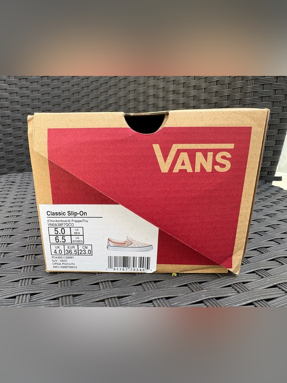 Vans Slip-On Checkerboard Sneakers - Frappe/Tru BRAND NEW - Picture 3 of 3